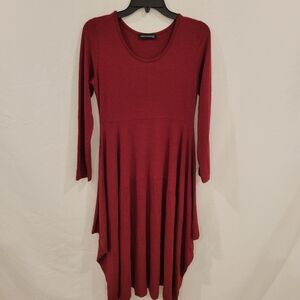Matti Mamane Maroon Long Sleeve Midi Dress size small
